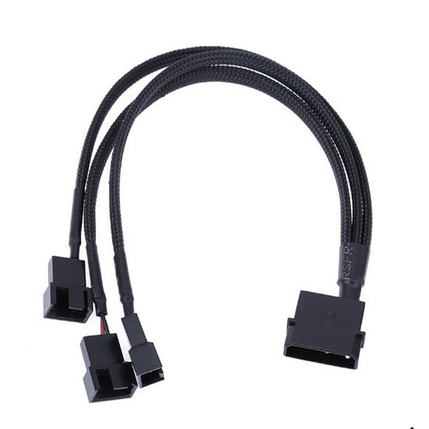 Cable Length: 30CM Computer Cables 4Pin IDE Male to Female Extension Adapter Cable w/Black Sleeving and Connectors 